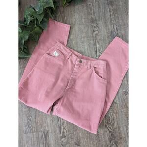 Vintage Wrangler Mom Jeans High Waisted Straight Leg Western Boho Pink Size 10